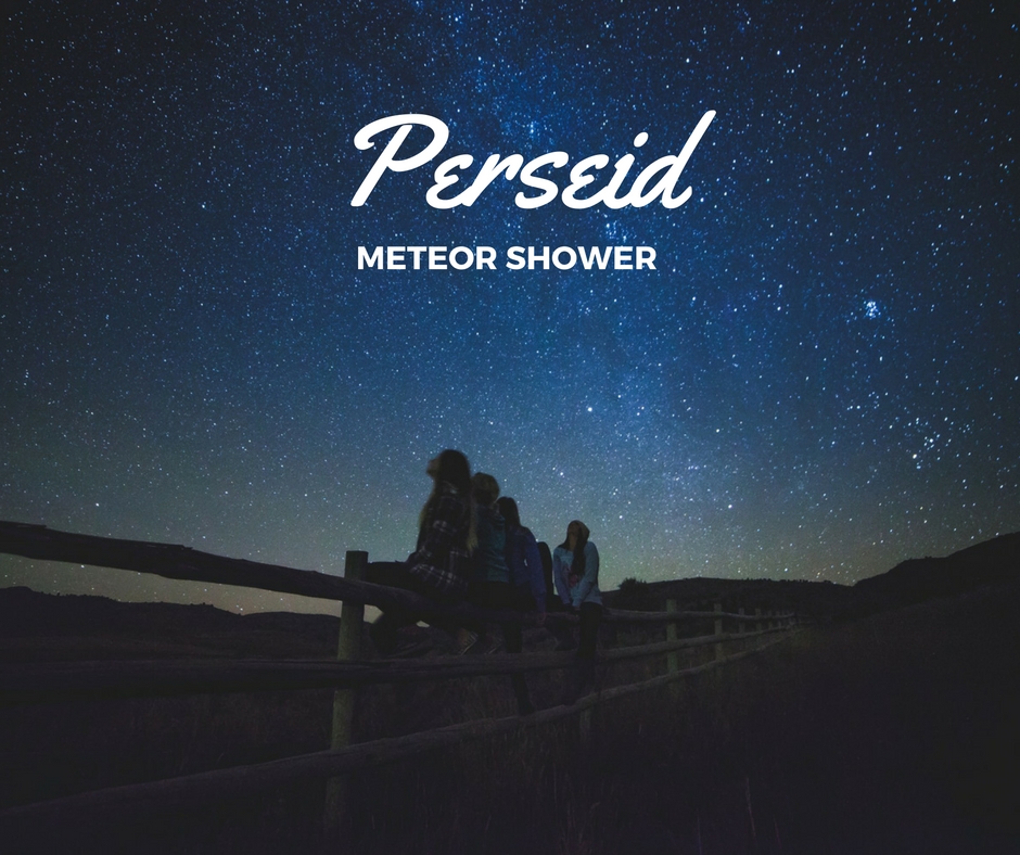 Text: Perseid meteor shower