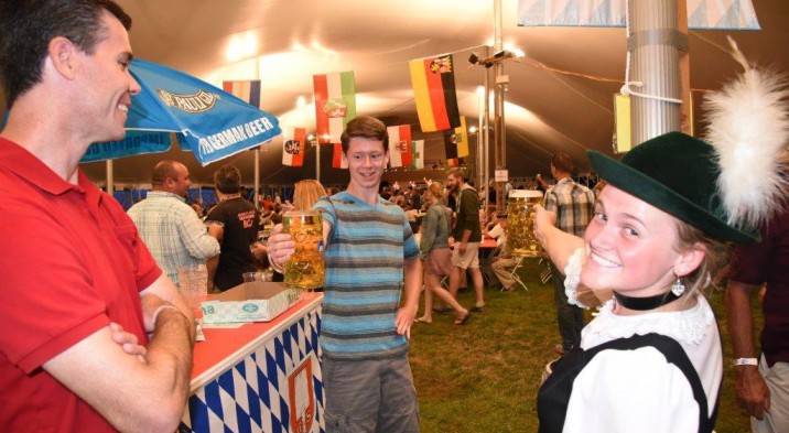 People socializing at the German Festival