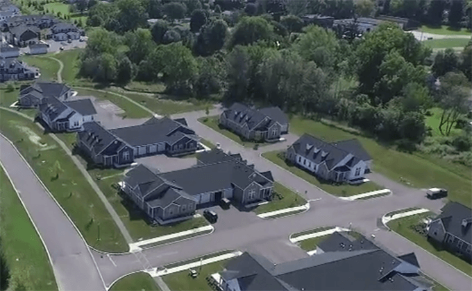 Aerial shot from video of Erie Station Village