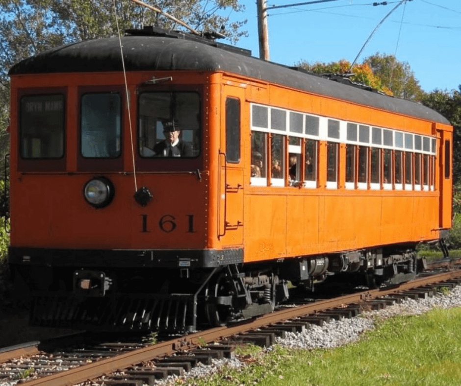 Orange rail car