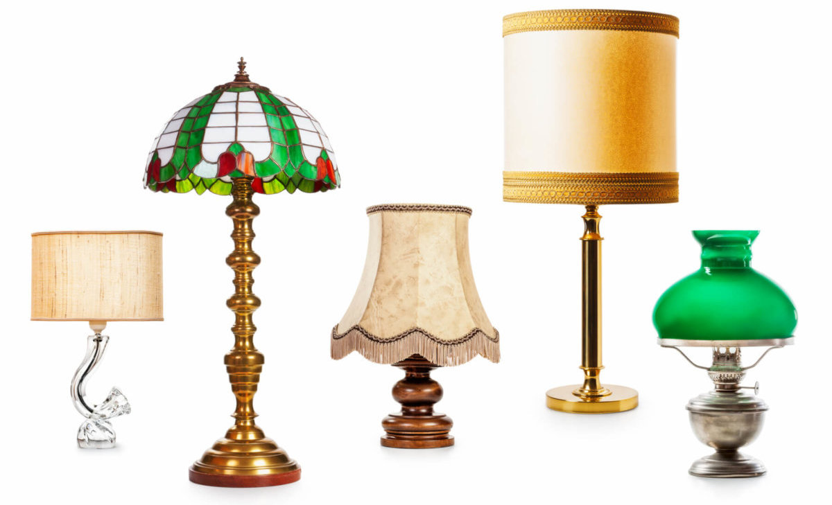 Five lamps of different styles