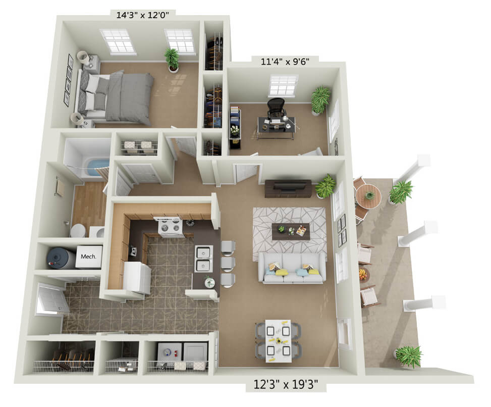 Mansion Apartment 1C Phase III Floorplan