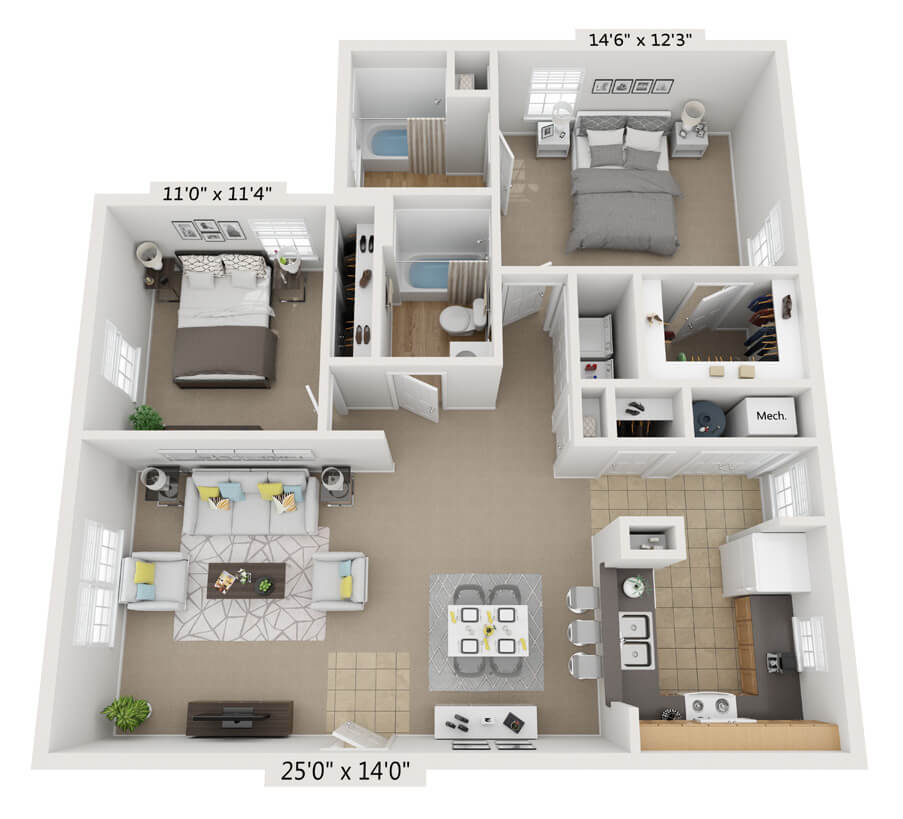 Mansion Apartment 2A Floorplan